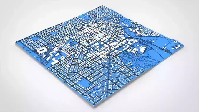 Cityscape Ann Arbor  Washtenaw County Michigan United States 3D model 3