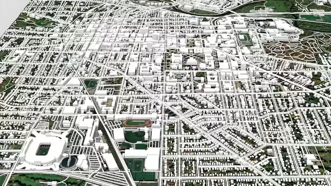 Cityscape Ann Arbor  Washtenaw County Michigan United States 3D model 4