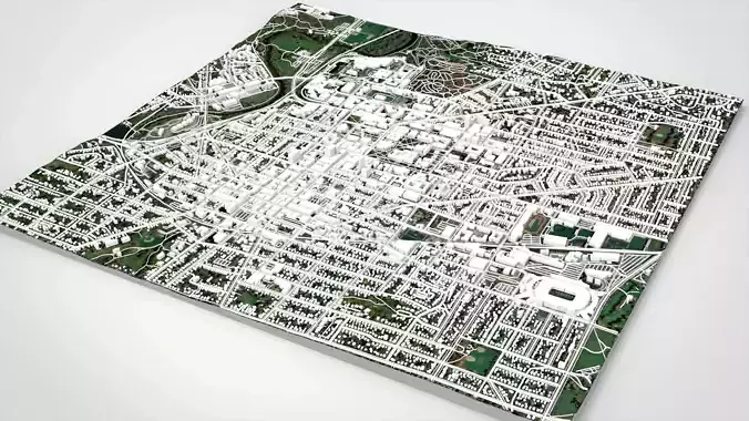 Cityscape Ann Arbor  Washtenaw County Michigan United States 3D model 7
