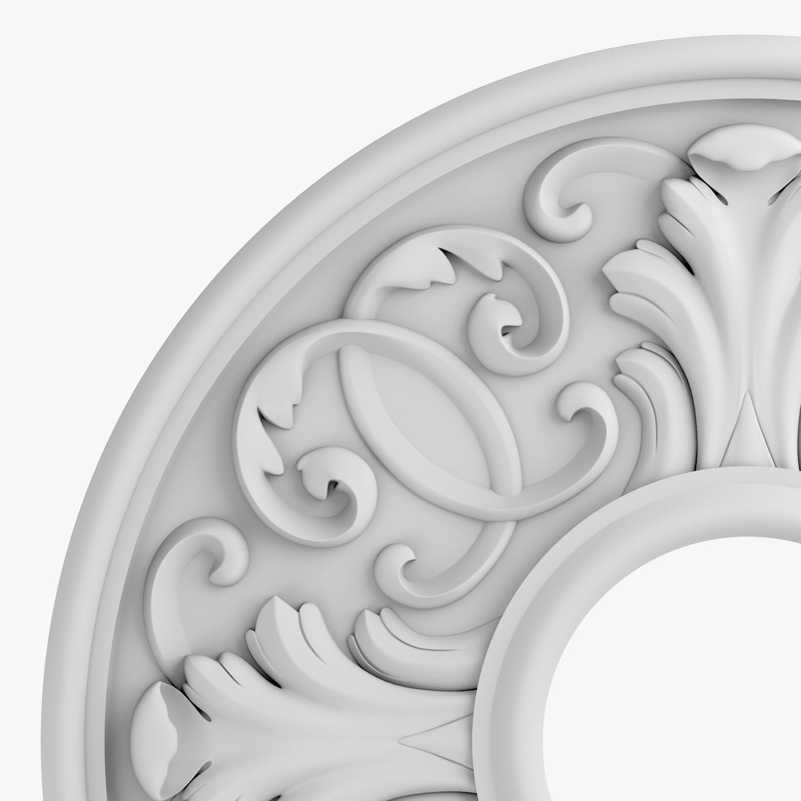 Rosette 5 ceiling medallion 3D model_2