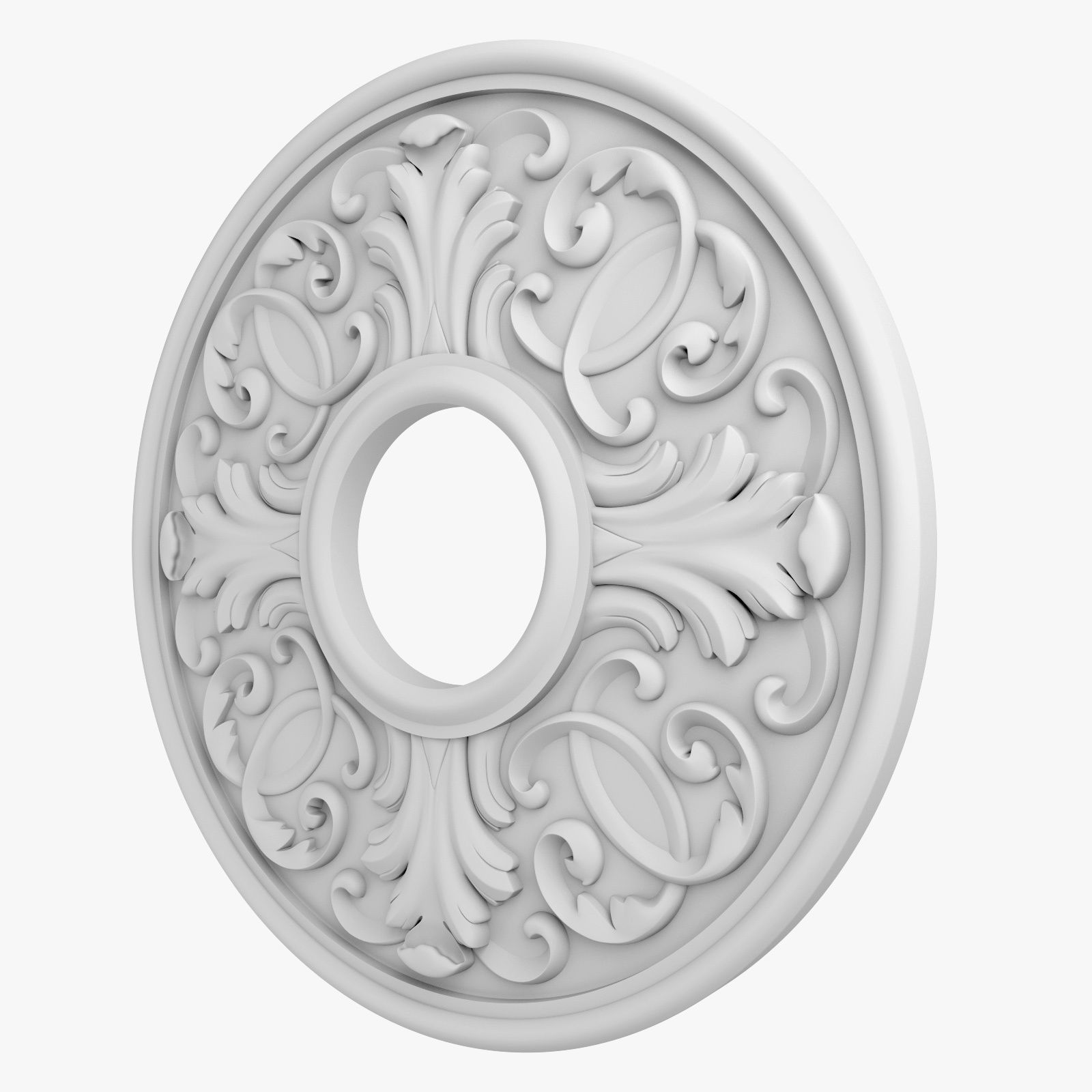 Rosette 5 ceiling medallion 3D model_1