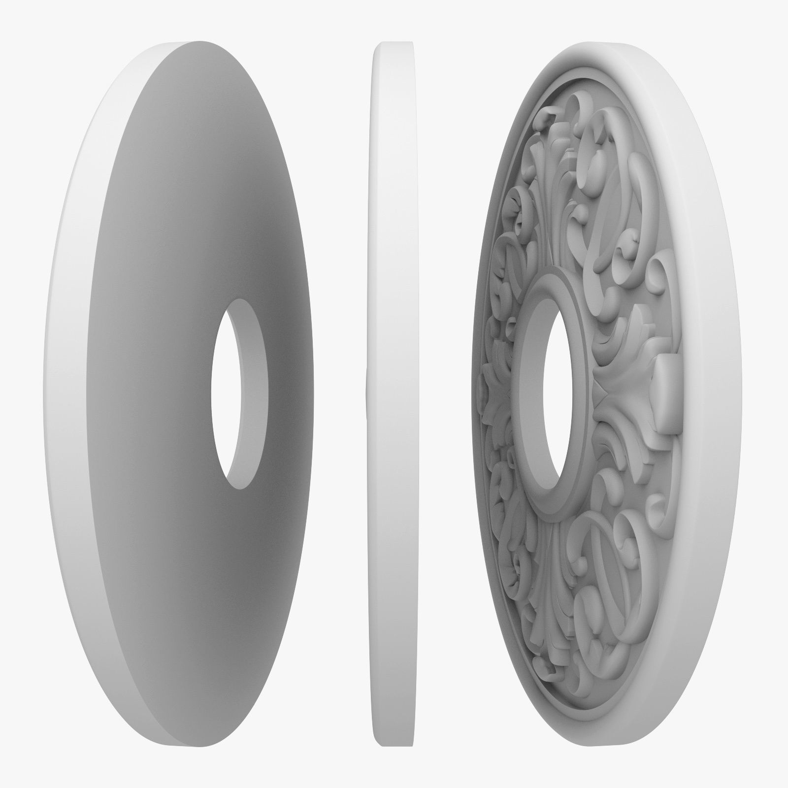 Rosette 5 ceiling medallion 3D model_4