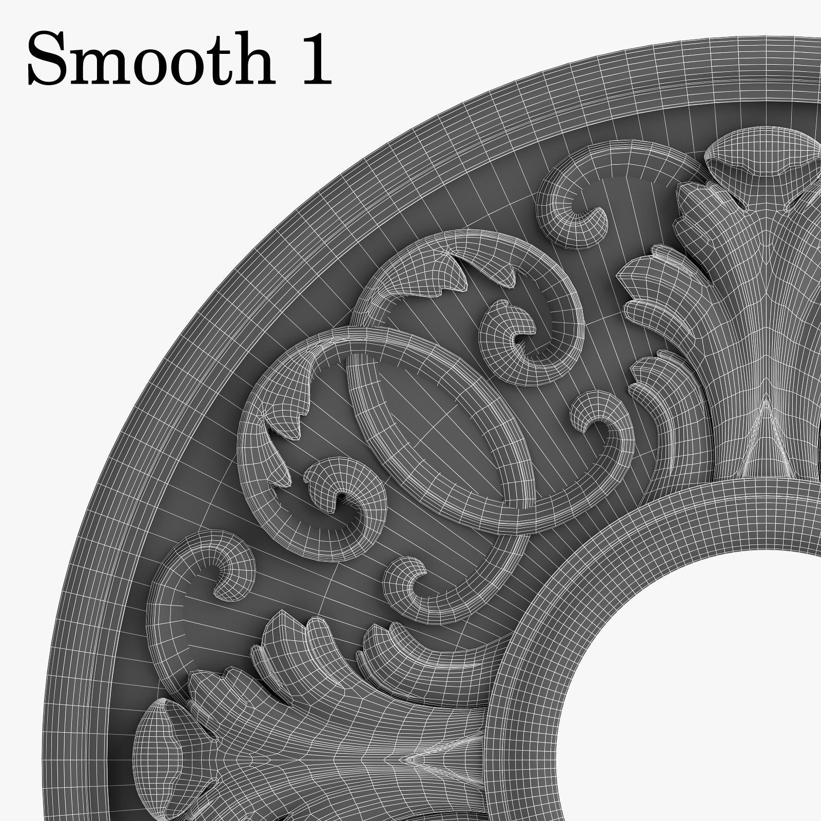 Rosette 5 ceiling medallion 3D model_6