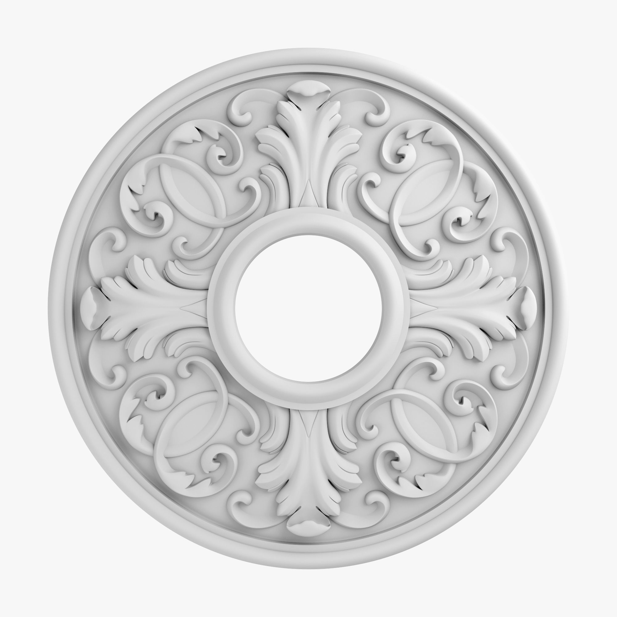 Rosette 5 ceiling medallion 3D model_3