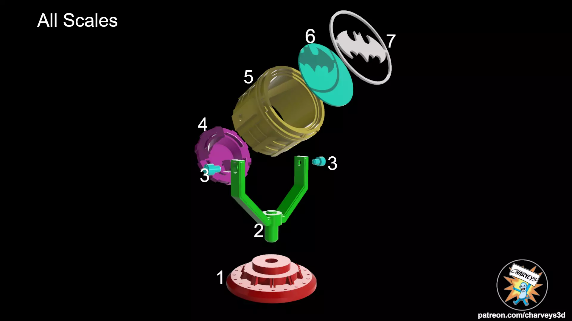 Batman Bat Signal action figures 3D print model_6