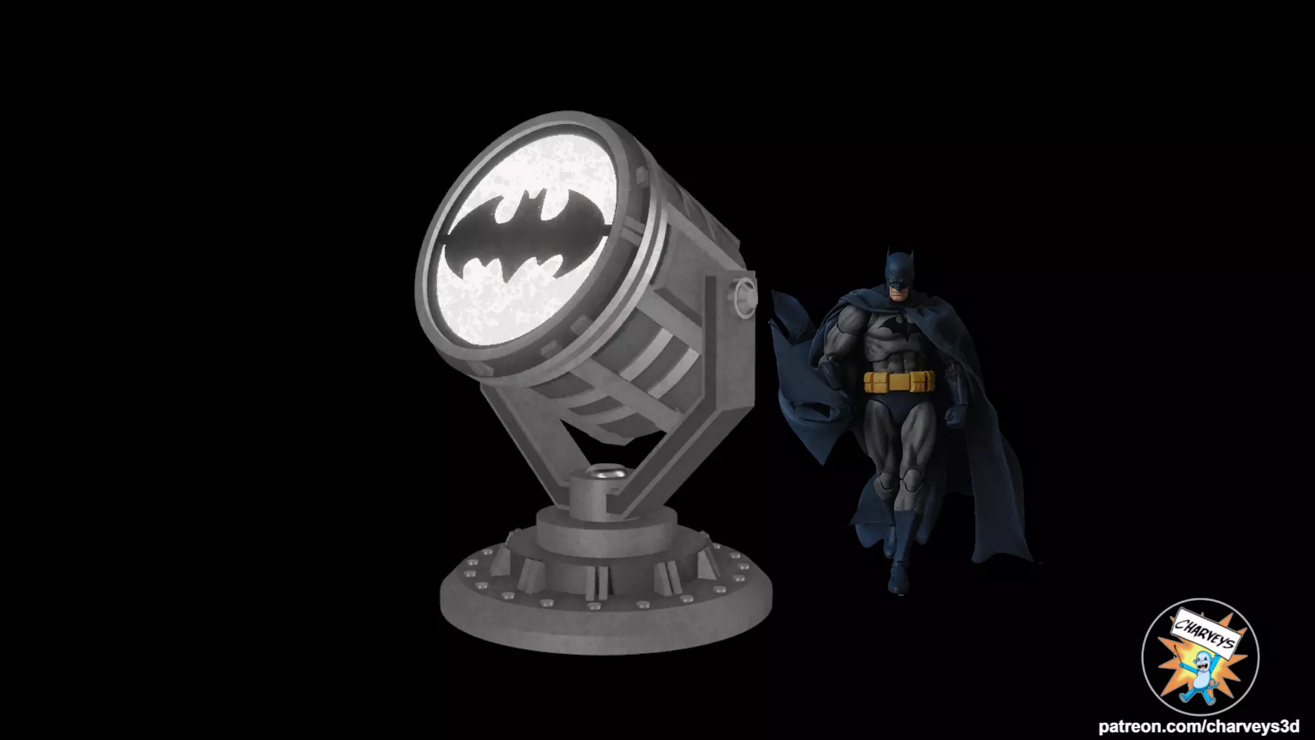 Batman Bat Signal for action figure displays 3D print model