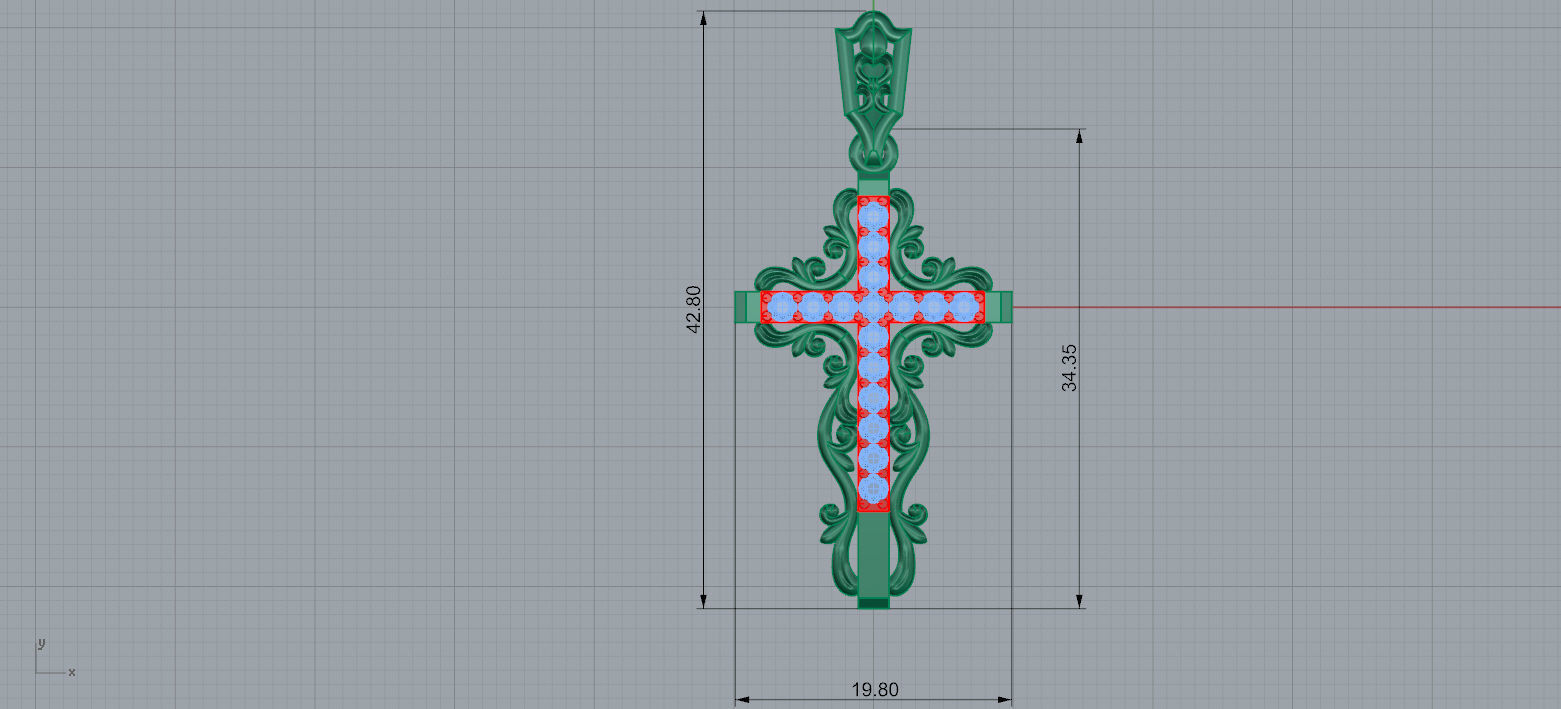  Cross with ornament 3D print model_5