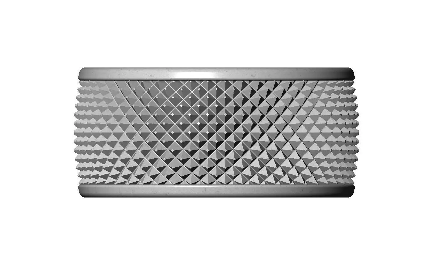 Knurled texture round ashtray bowl 3D print model_1