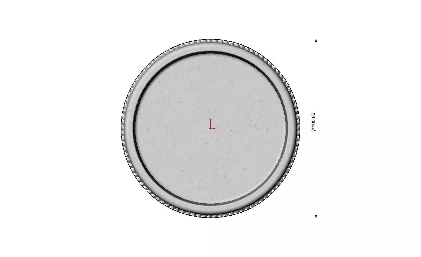 Knurled texture round ashtray bowl 3D print model_5