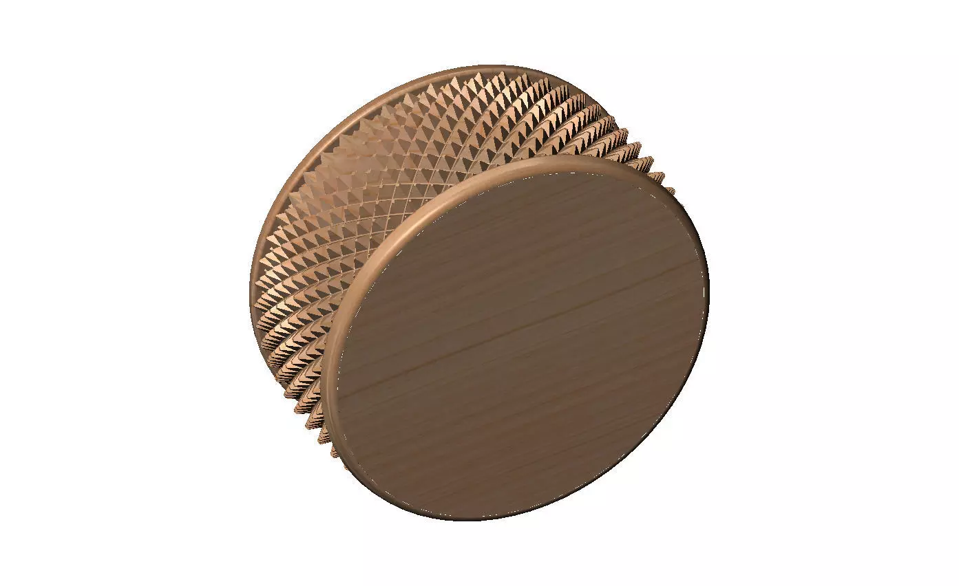 Knurled texture round ashtray bowl 3D print model_10