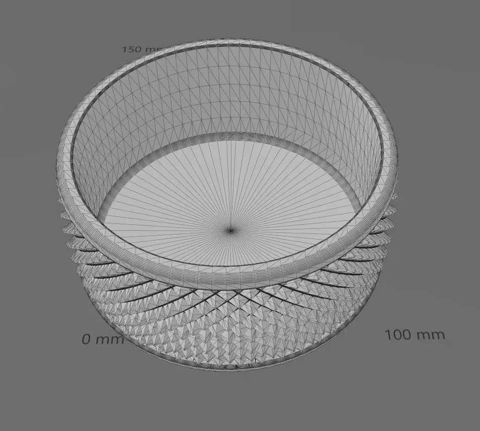 Knurled texture round ashtray bowl 3D print model_13