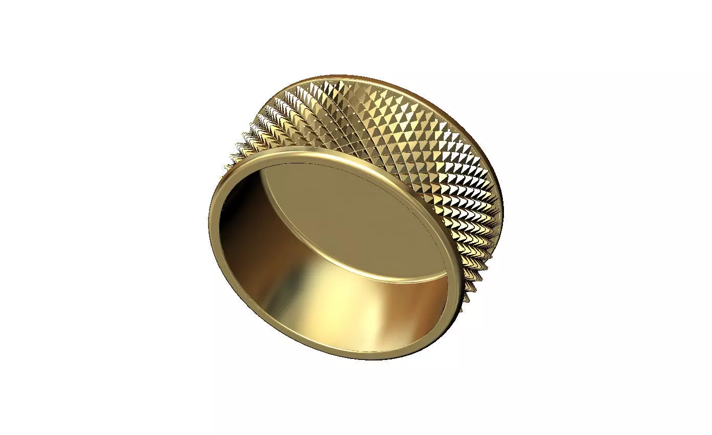 Knurled texture round ashtray bowl 3D print model_12