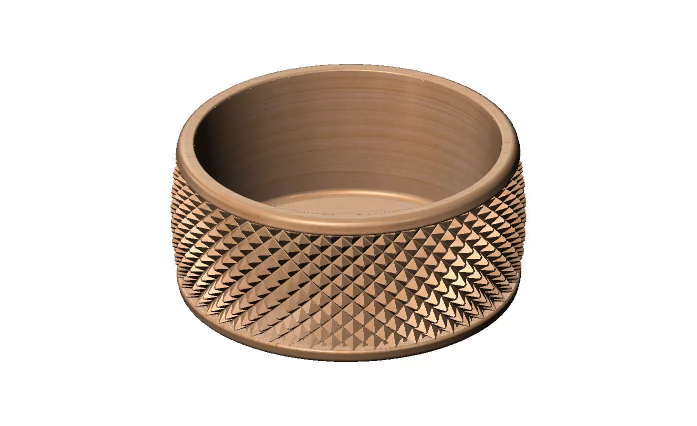Knurled texture round ashtray bowl 3D print model_8
