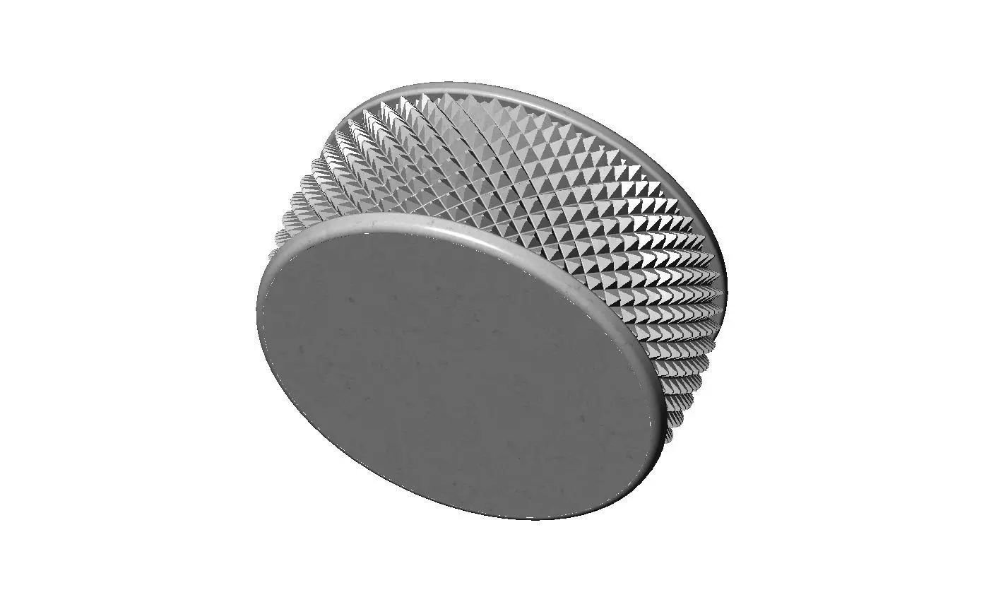 Knurled texture round ashtray bowl 3D print model_2