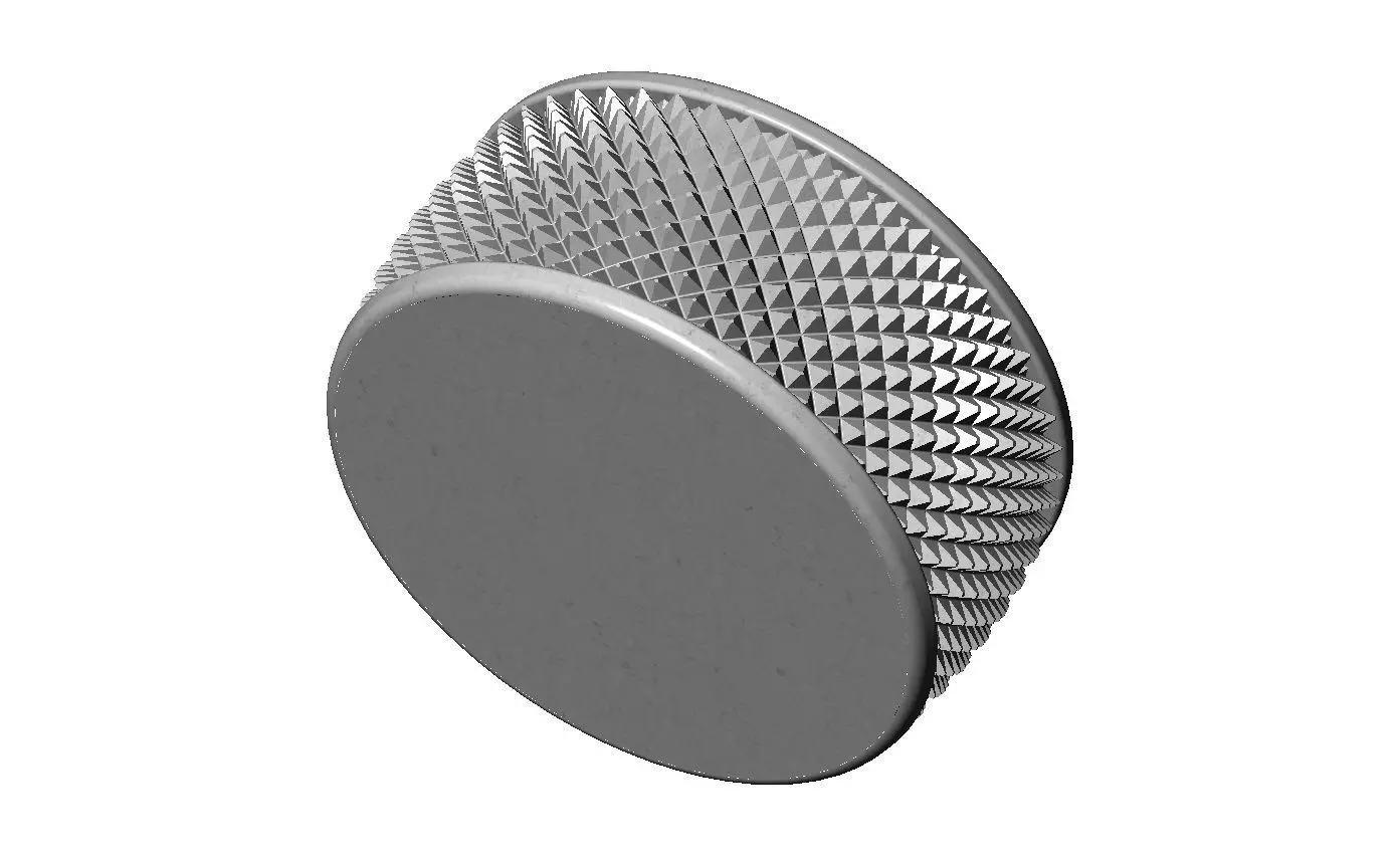 Knurled texture round ashtray bowl 3D print model_4