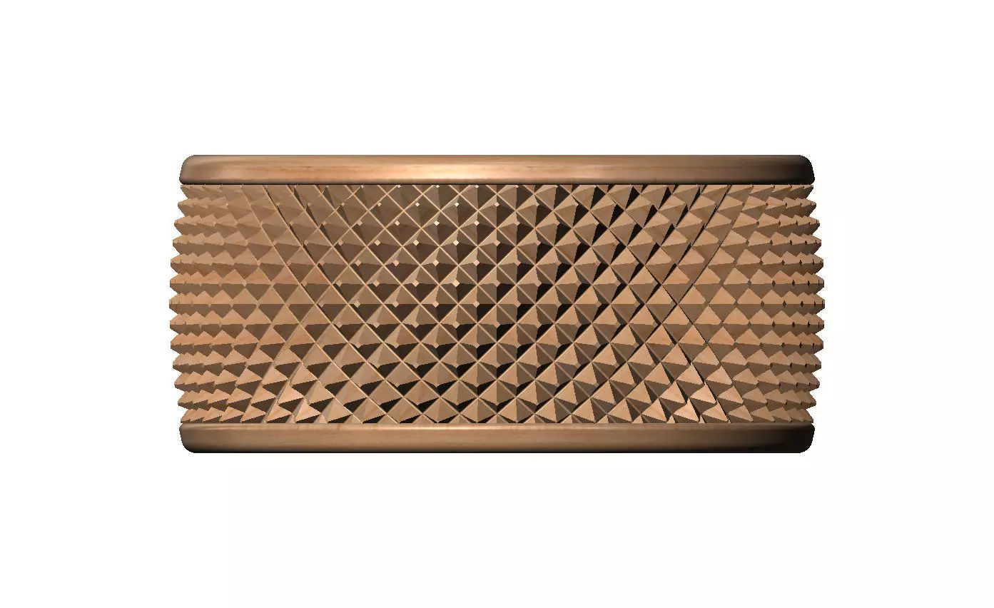 Knurled texture round ashtray bowl 3D print model_9