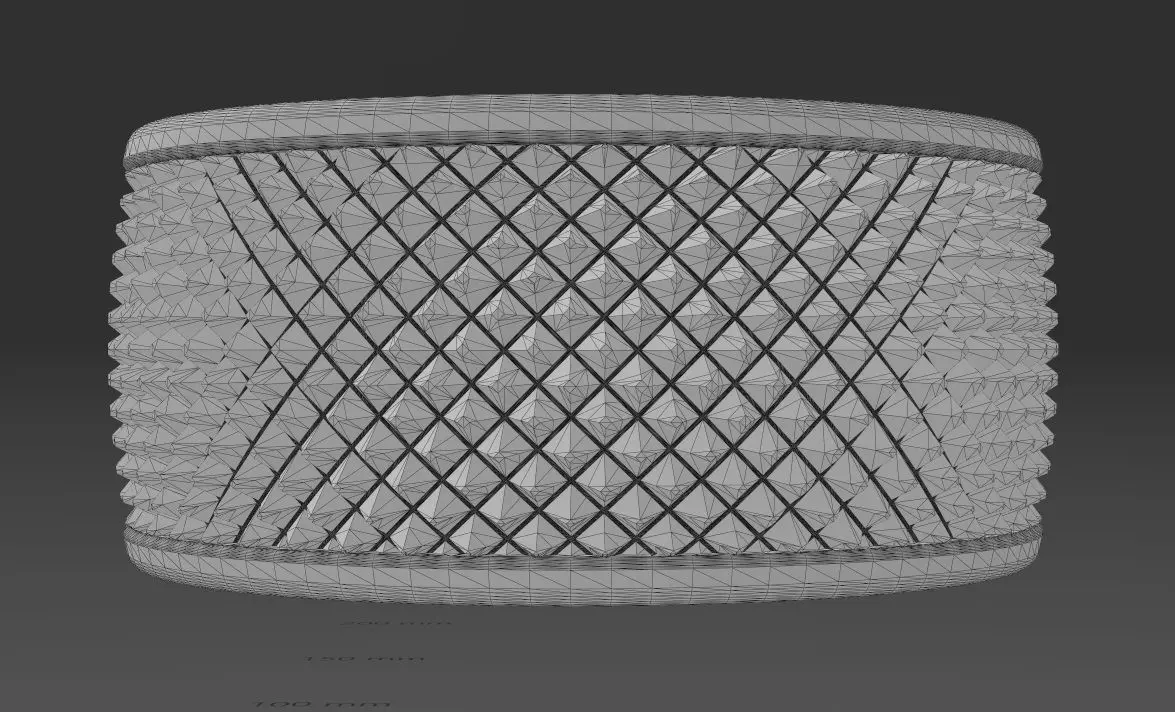 Knurled texture round ashtray bowl 3D print model_14
