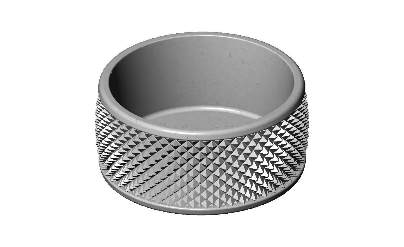 Knurled texture round ashtray bowl 3D print model_0