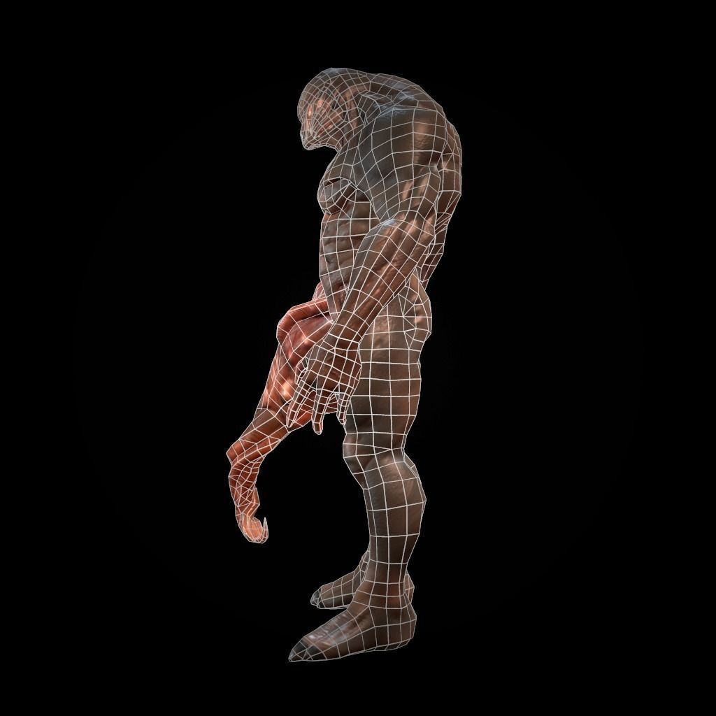 Creature Mutant Low-poly 3D model_7