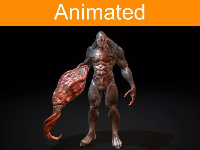 Creature Mutant Low-poly 3D model_0