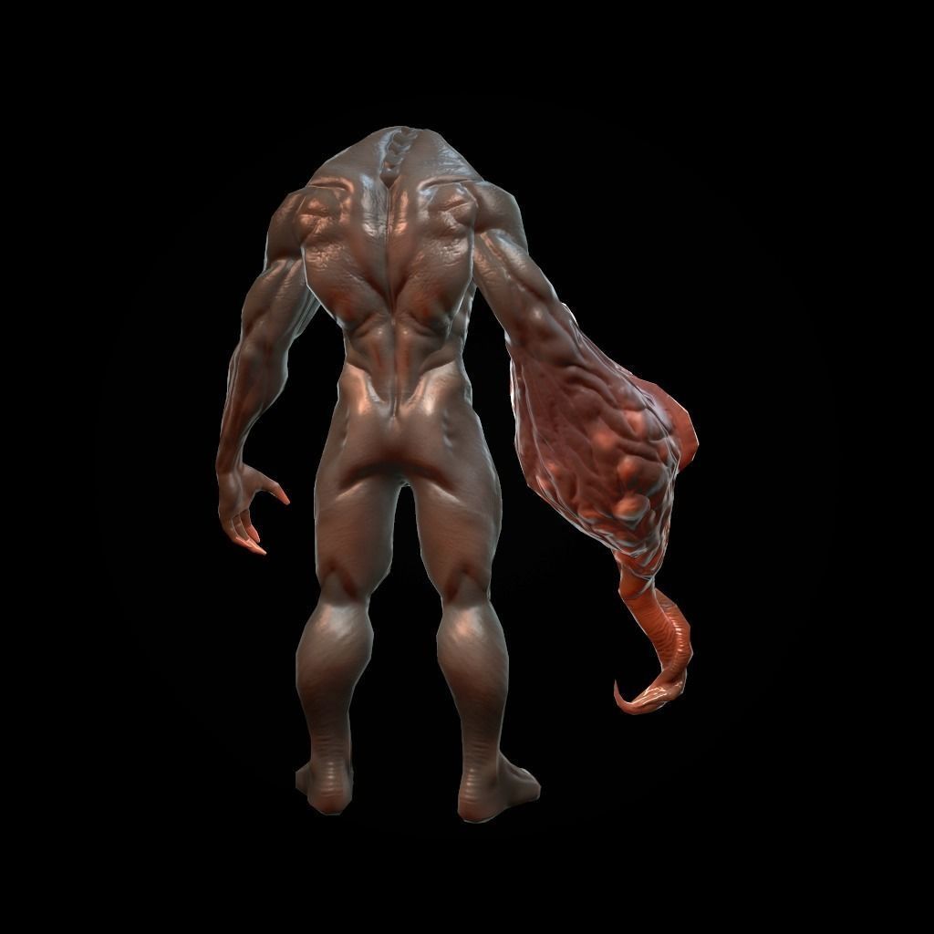 Creature Mutant Low-poly 3D model_4