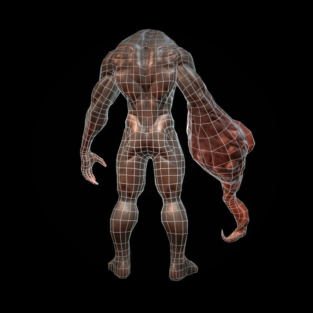 Creature Mutant Low-poly 3D model_8