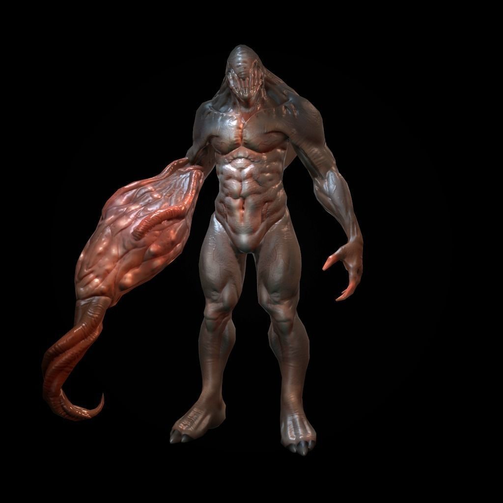 Creature Mutant Low-poly 3D model_2