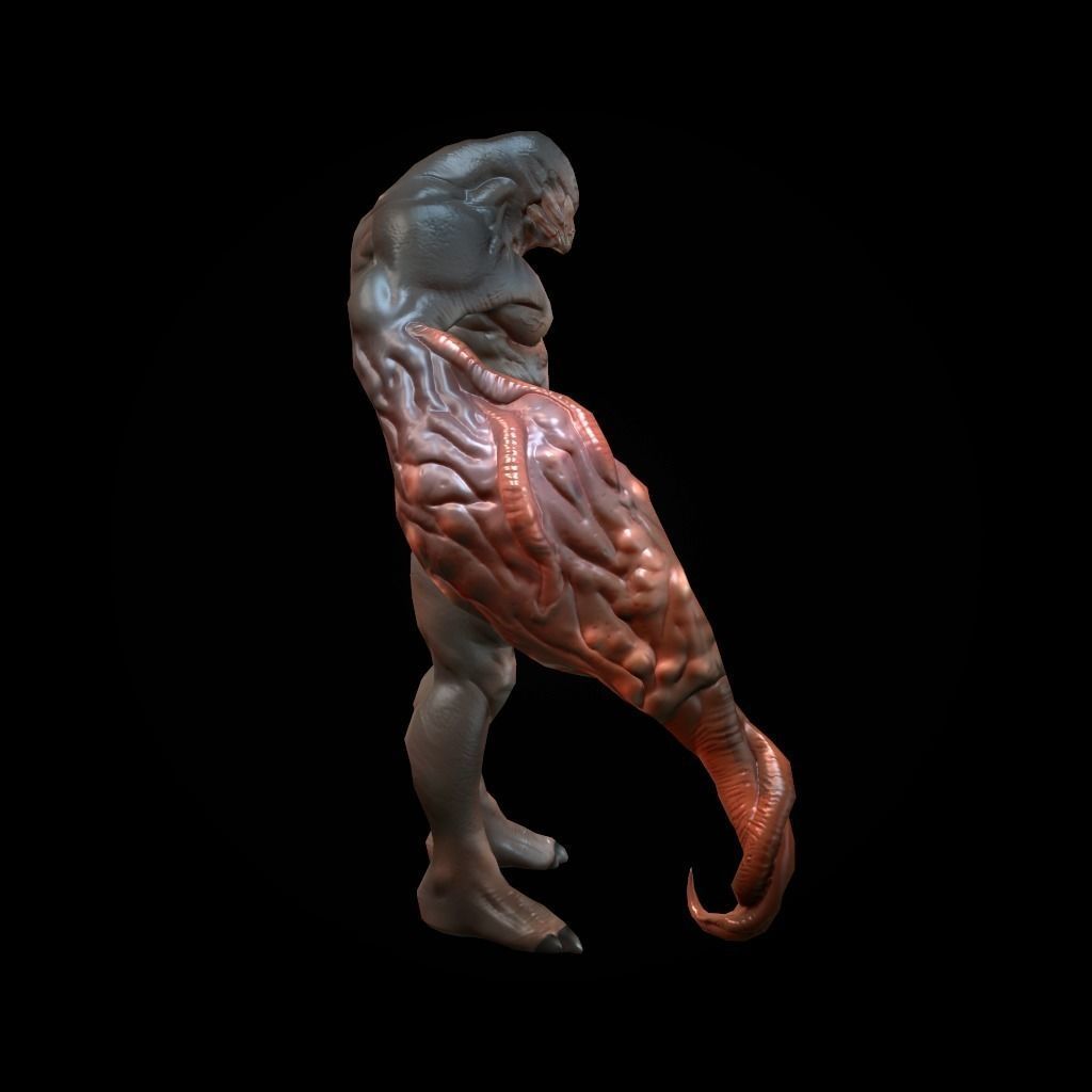 Creature Mutant Low-poly 3D model_5