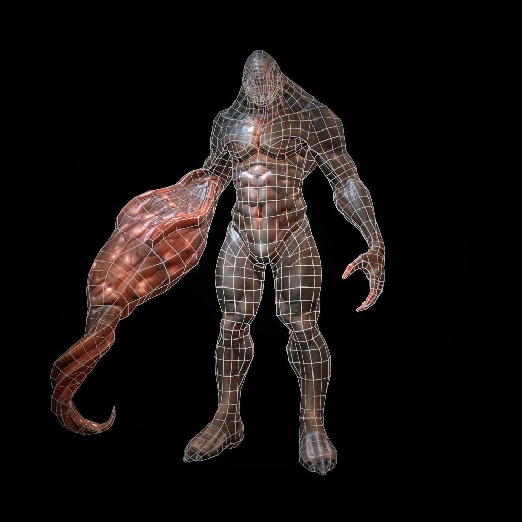 Creature Mutant Low-poly 3D model_6