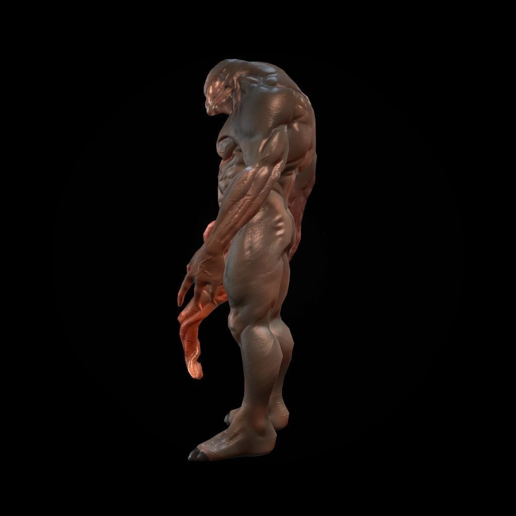 Creature Mutant Low-poly 3D model_3