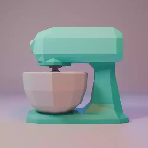 Low Poly Stylized Kitchen Stand Mixer