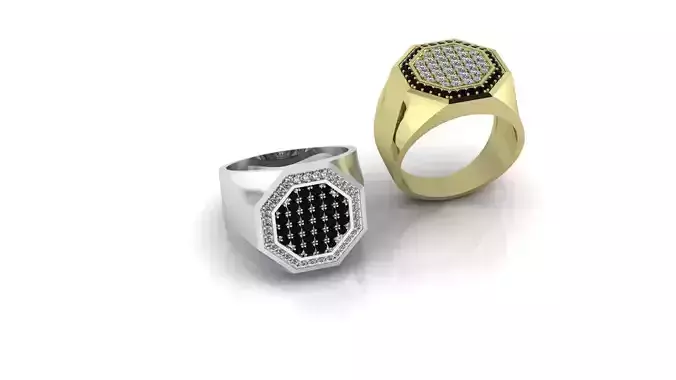 Pave Mens Ring Diamonds Gold ring