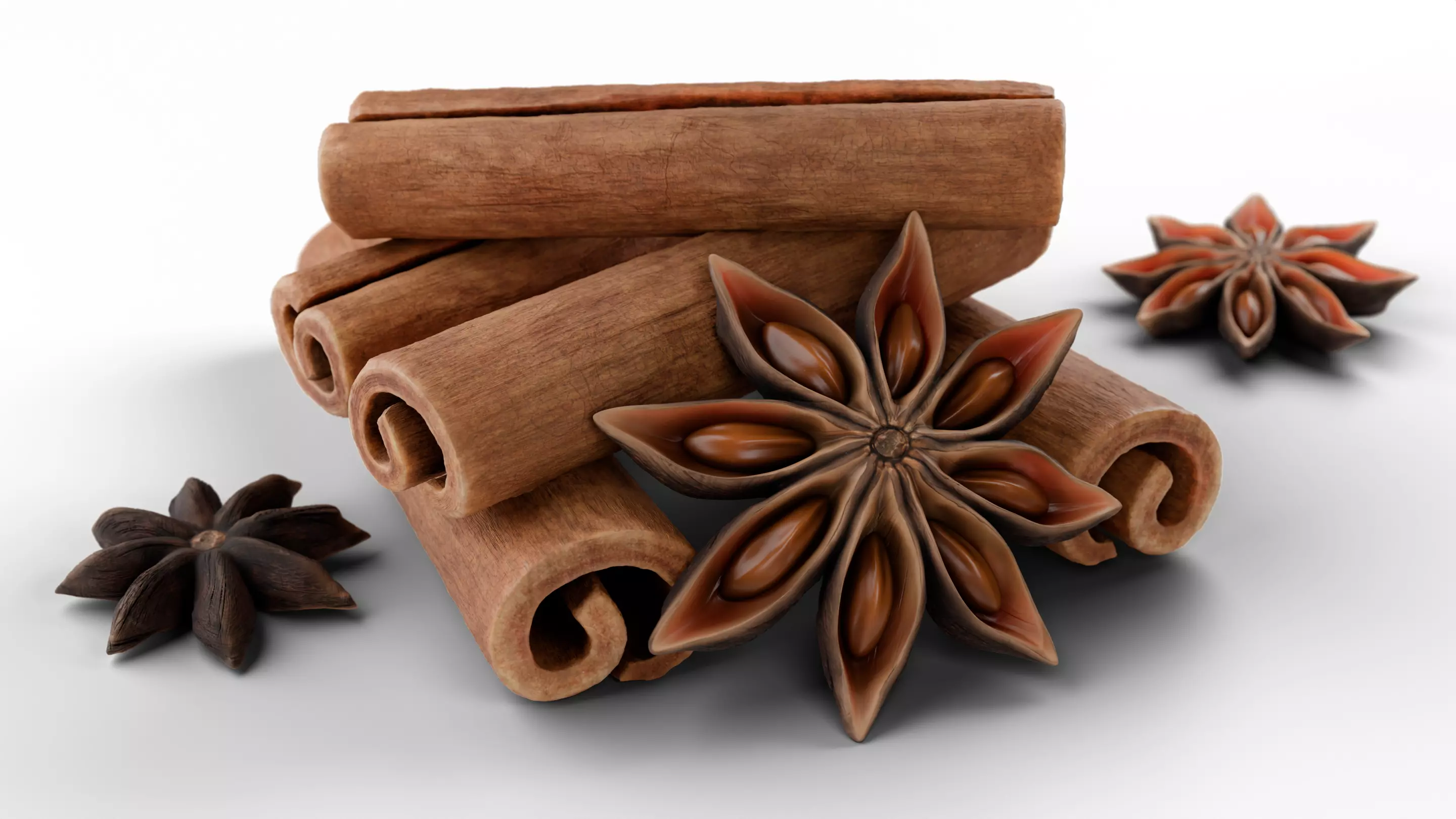 Cinnamon and Anise species asset Low-poly 3D model