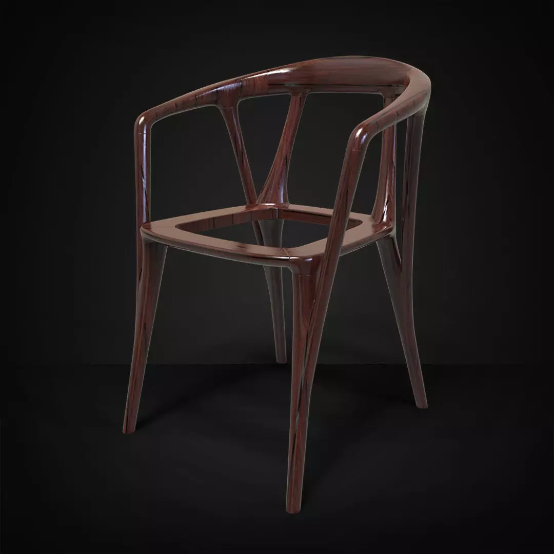 Chair Modern Low-poly 3D model_0
