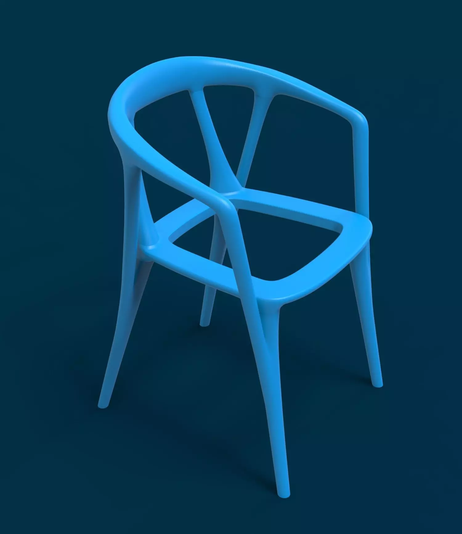 Chair Modern Low-poly 3D model_8