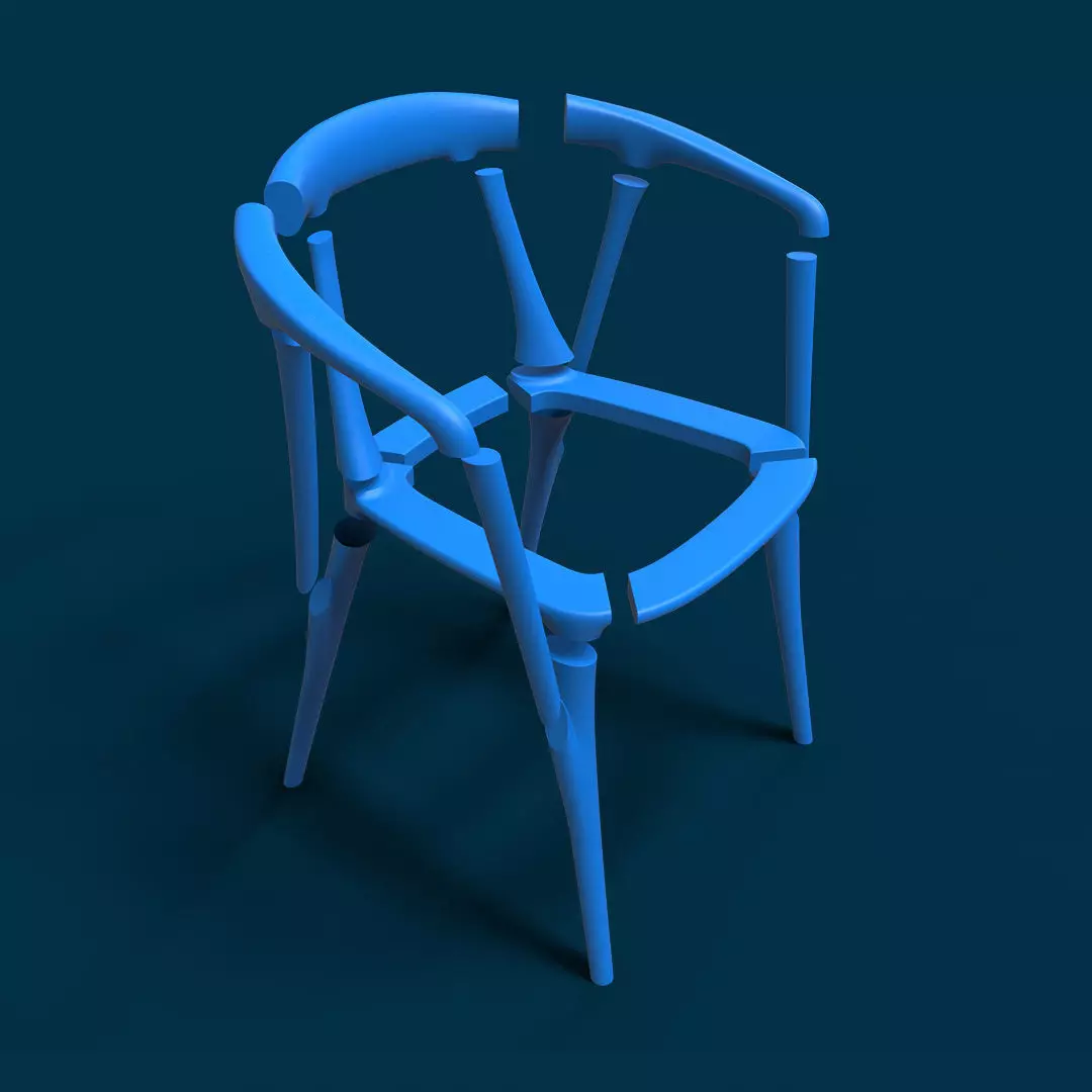Chair Modern Low-poly 3D model_3