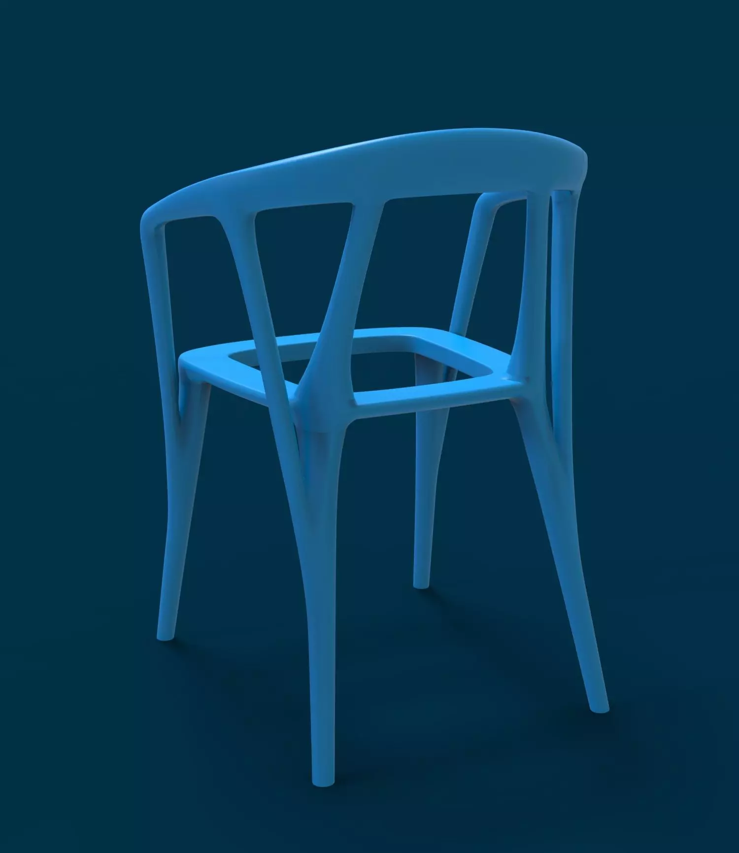Chair Modern Low-poly 3D model_4