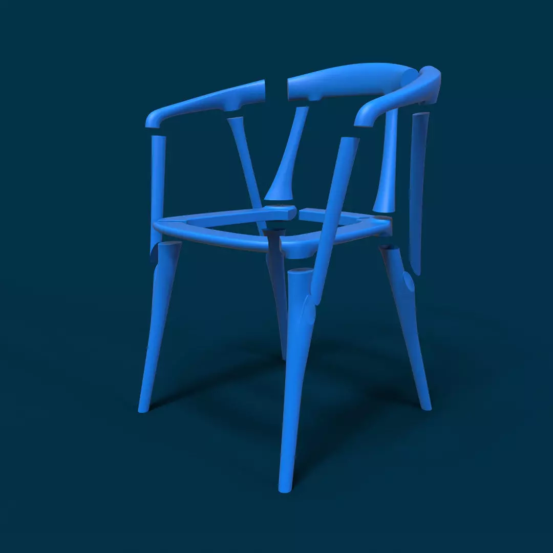 Chair Modern Low-poly 3D model_2