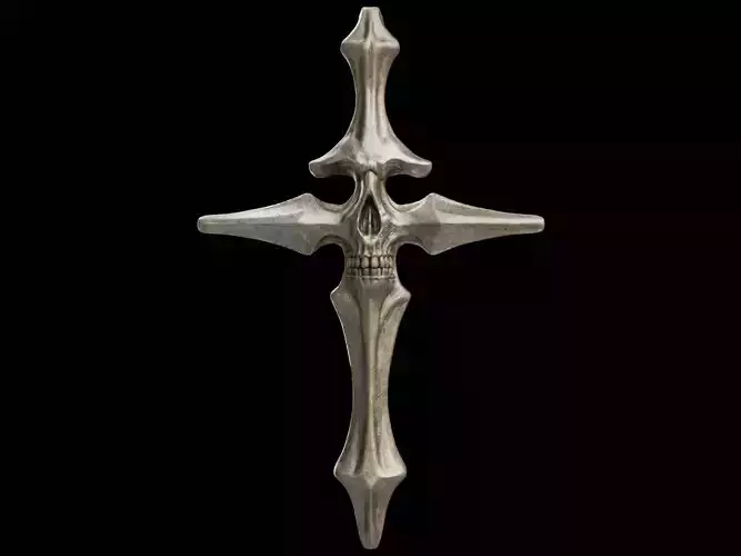 Skull Cross Pendant - Gothic Cross
