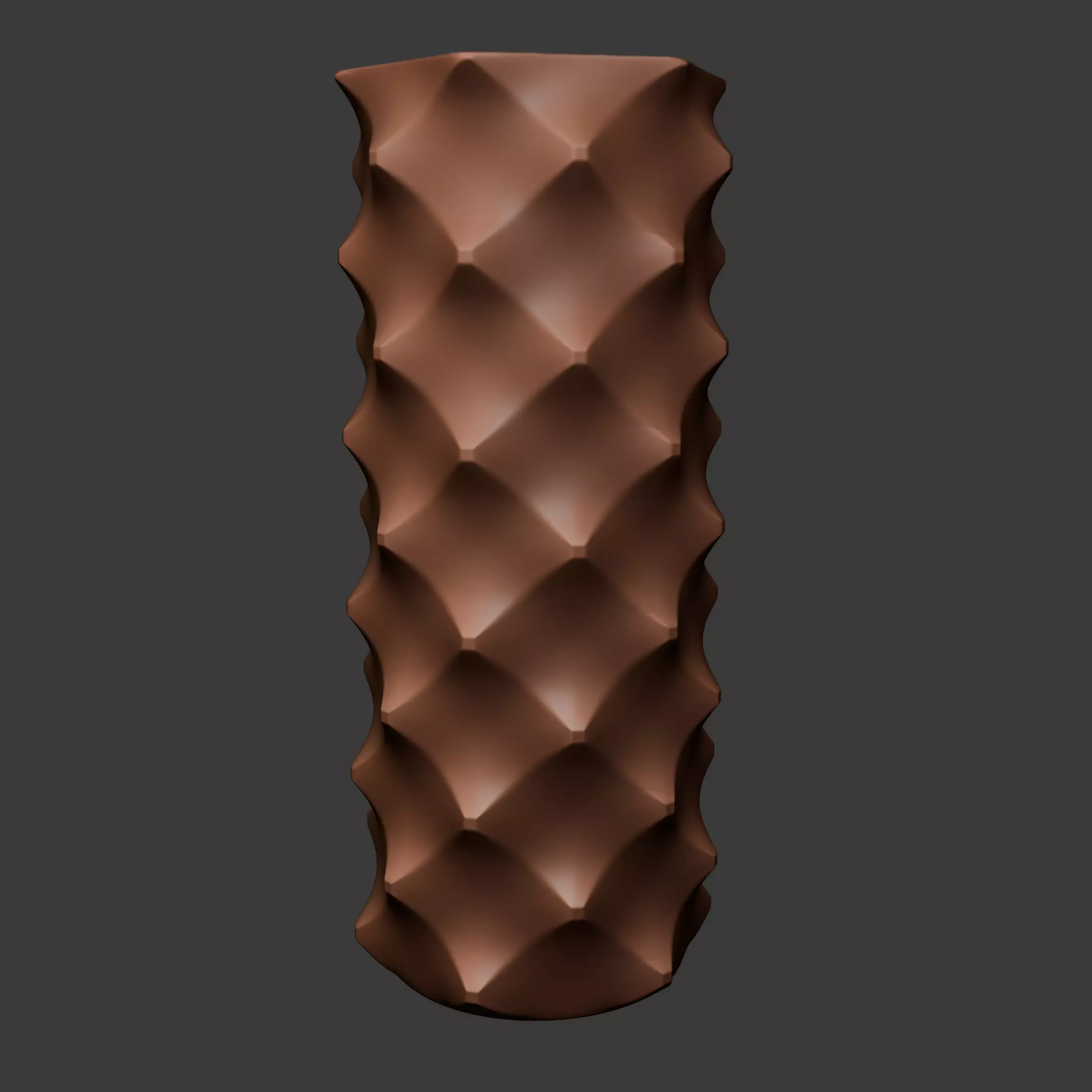 Decorative vase wavy scales 3D print model_4