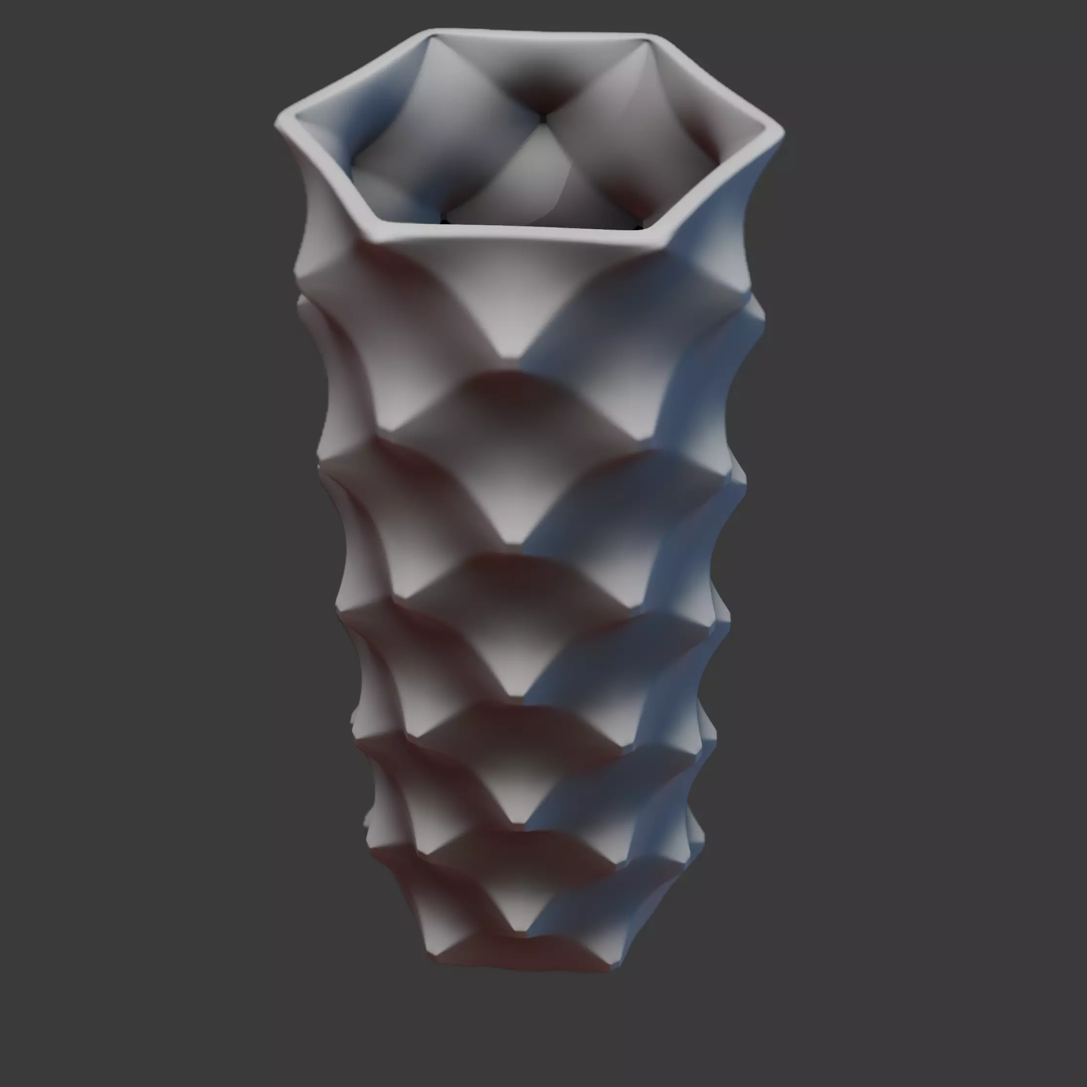 Decorative vase wavy scales 3D print model_3