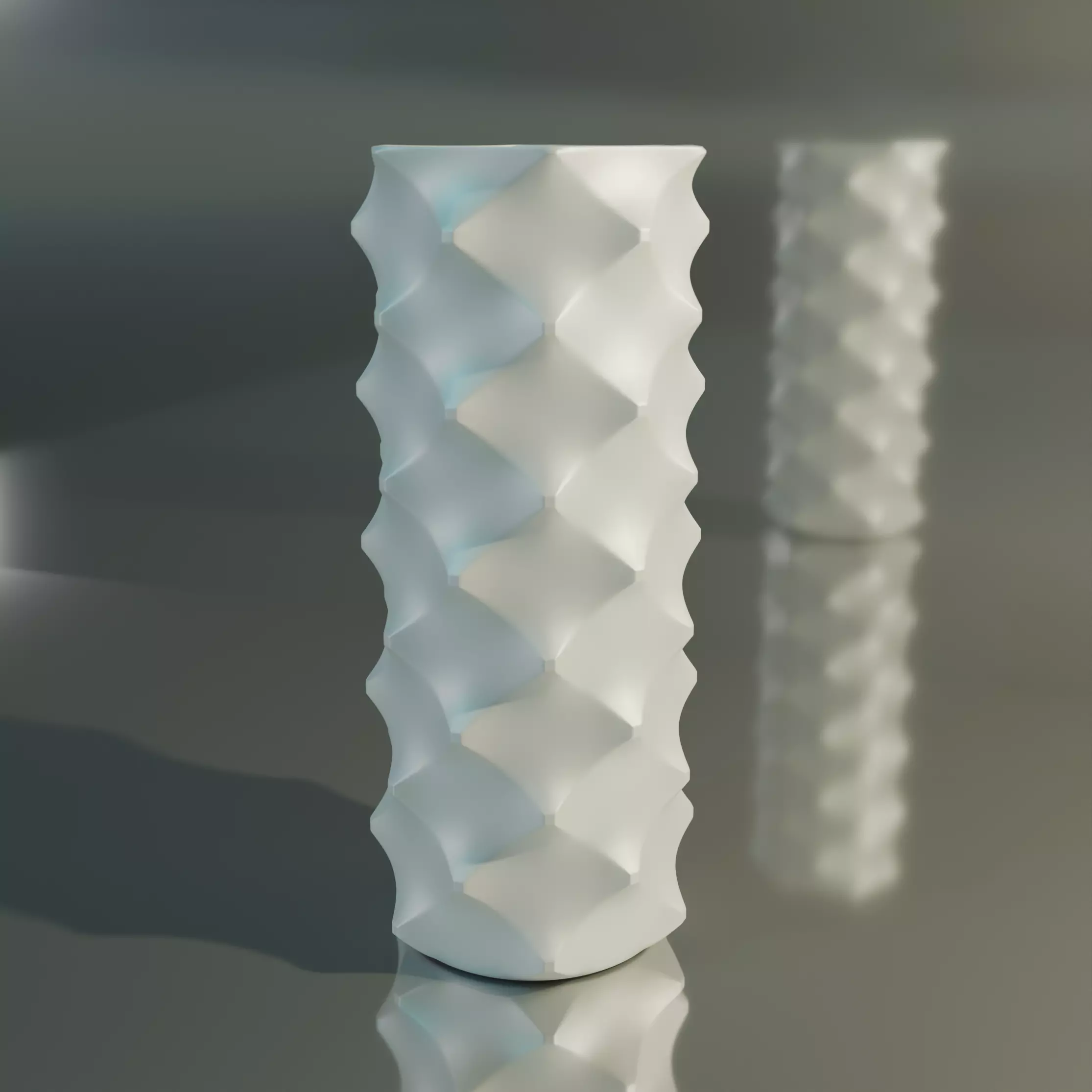 Decorative vase wavy scales 3D print model_2