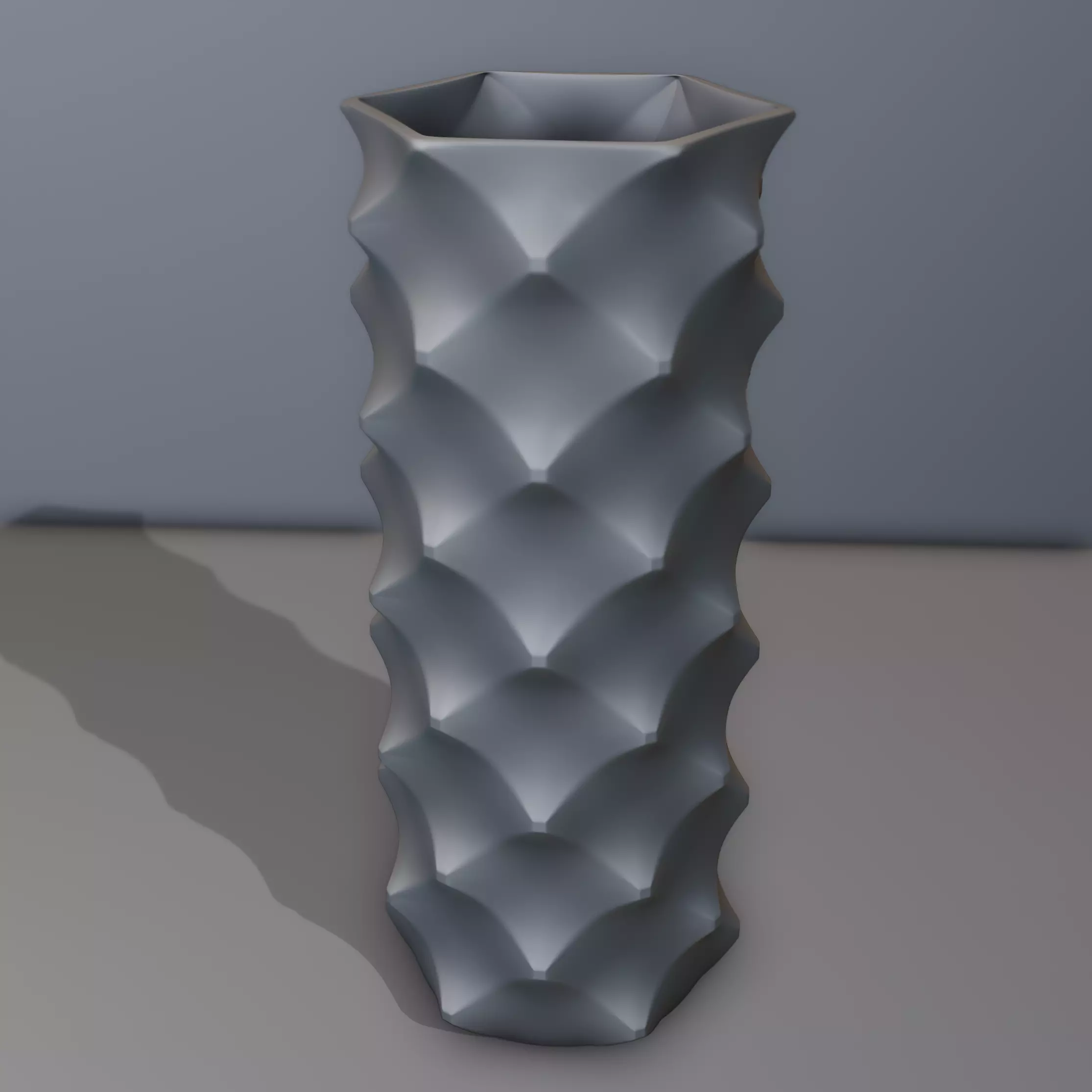 Decorative vase wavy scales 3D print model_0