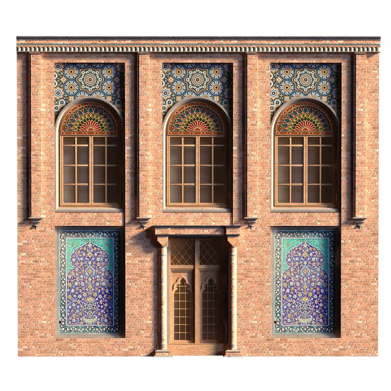 arabic exterior facade element set 803 Low-poly 3D model