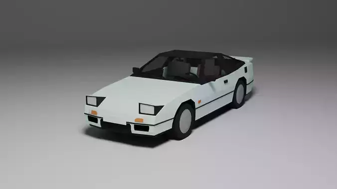 Low Poly 1990s Sport Coupe 3D Model Free Download Car05