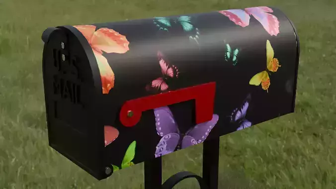 Painted Mailbox with Butterflies