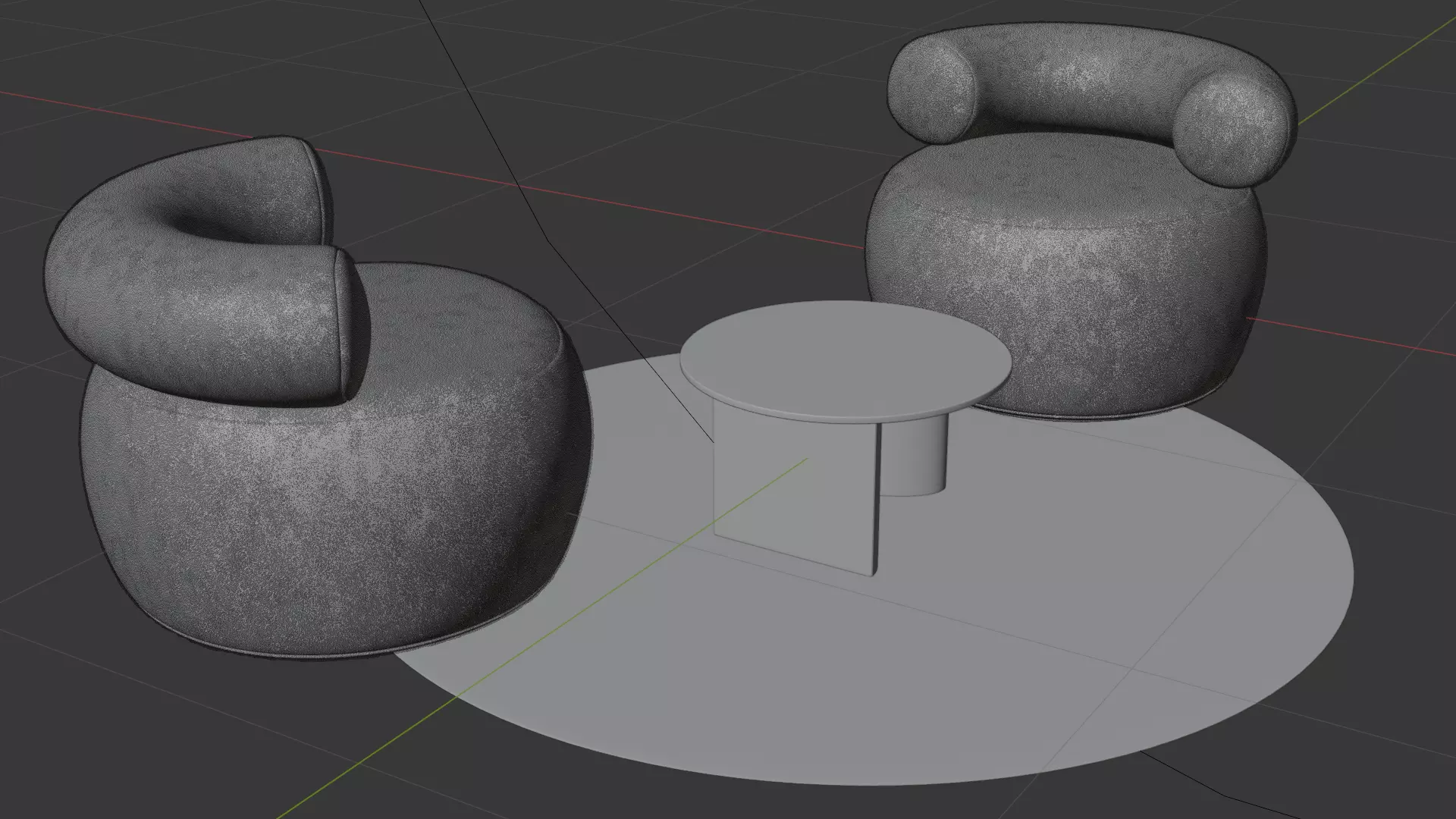 Modern Boucle Lounge Chair Set  High Quality PBR 3D Model  3D model_11