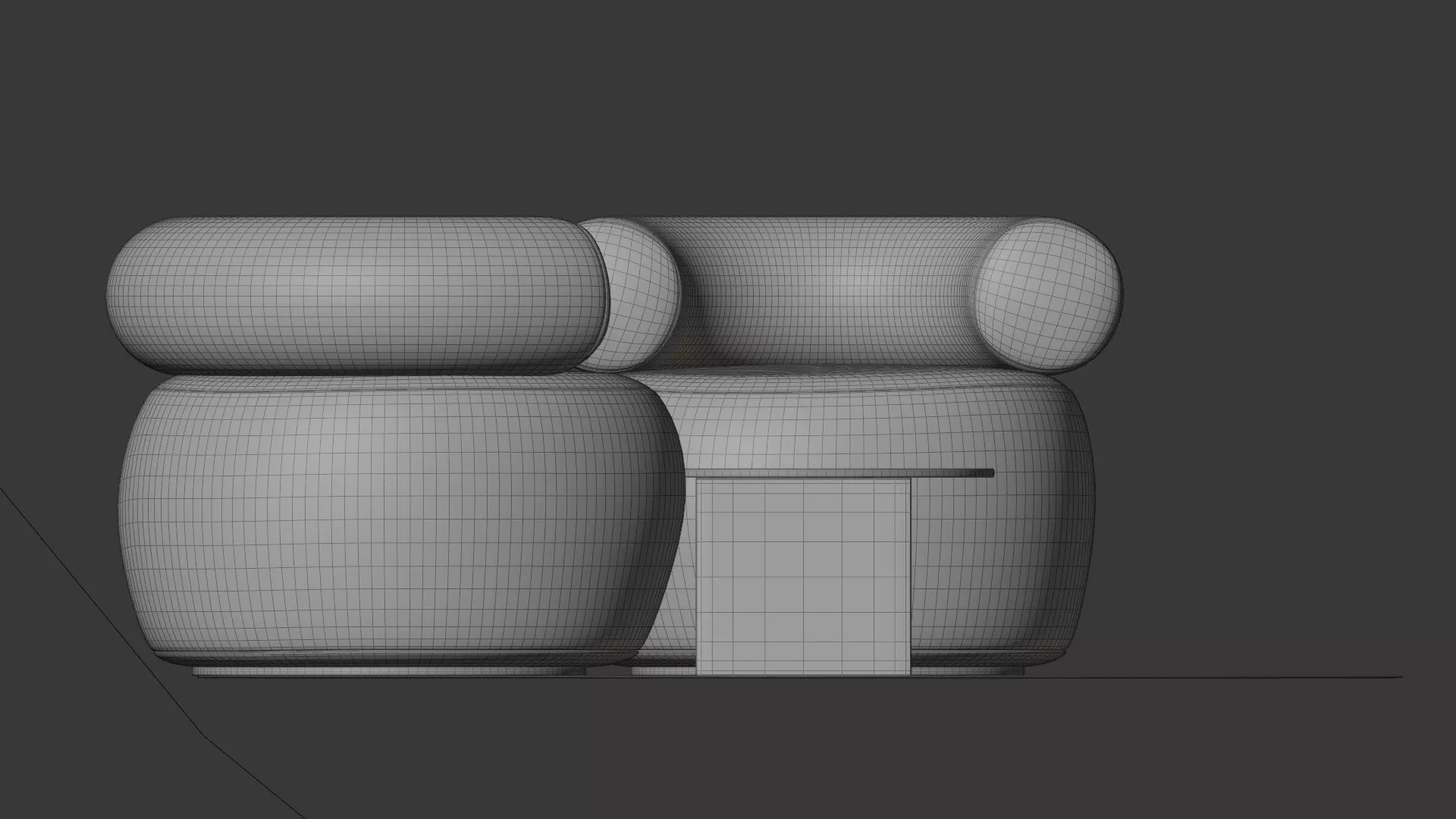 Modern Boucle Lounge Chair Set  High Quality PBR 3D Model  3D model_6