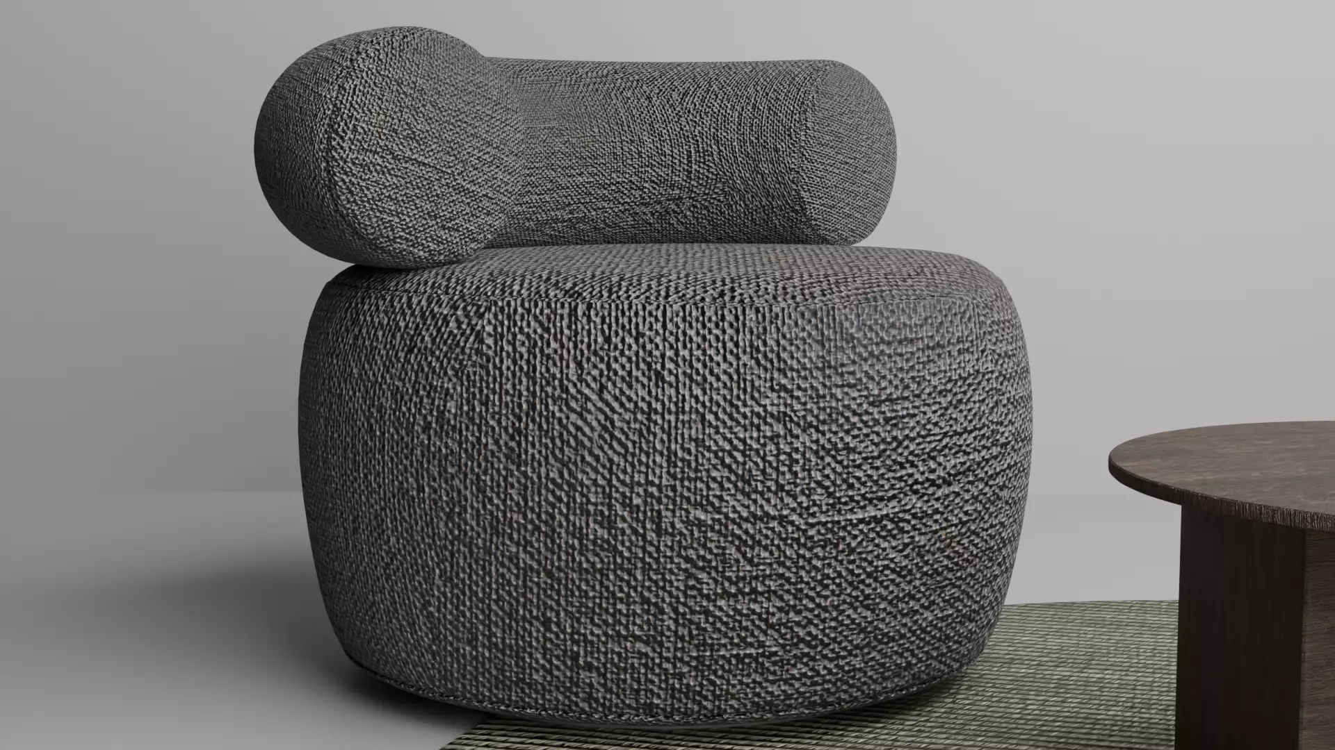 Modern Boucle Lounge Chair Set  High Quality PBR 3D Model  3D model_3