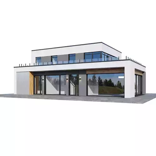 Modern house Premium 3D model 2